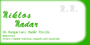 miklos madar business card